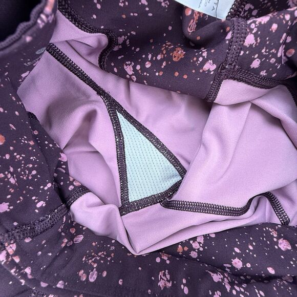 Athleta Ultimate Stash Pocket Splat Capri Leggings Women Size XS Maroon Pink - Picture 7 of 12